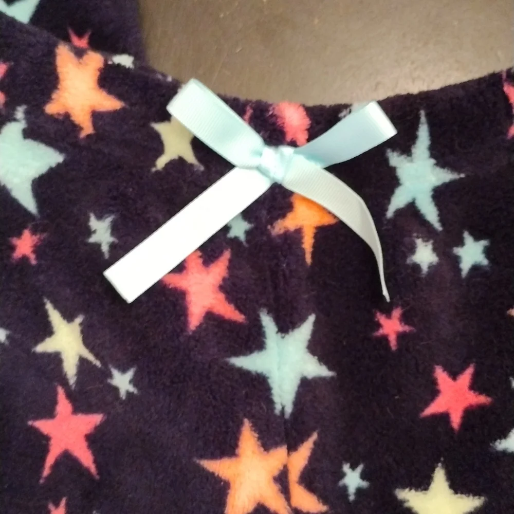 NWT Extremely Me! Black w Multi Colored Stars 10/12 Children's Pajama Pants!